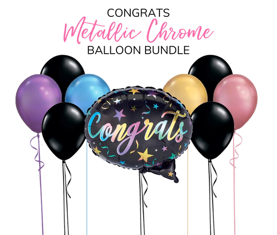 Graduation Bundle Custom Colors Metallic Congrats Foil Balloon School Colors Prom Grad Decoration High University College