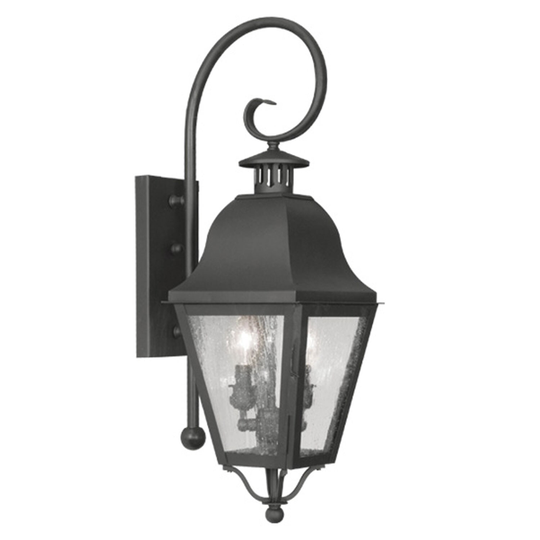 Giuseppe Lighting Two Light Outdoor Wall Lantern Amwell Black - Exact Size