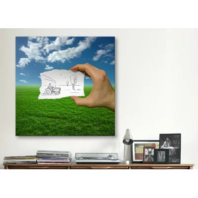 'Pencil with Camera 9 - Farmer' by Ben Heine Photographic Print on Wrapped Canvas