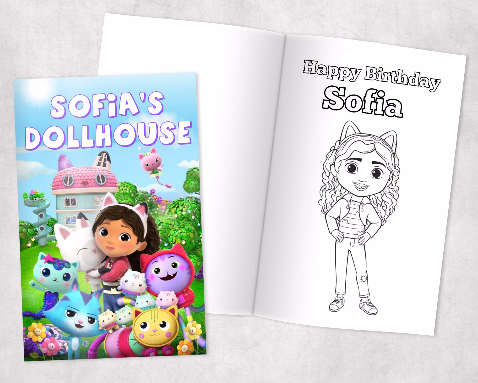 Gabby's Dollhouse Coloring Book| Party Favors| Custom Thank You