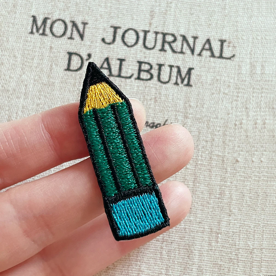 Pencil Patch, Iron-On Embroidered