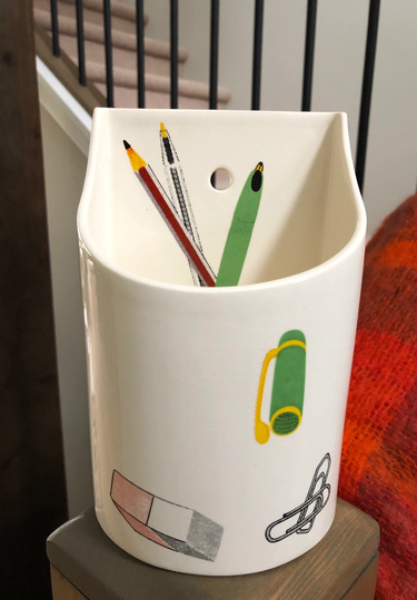Vintage Hop Kilns Studio Pottery Wall Or Desk Organizer Pencils Paint Brushes Scissors & More
