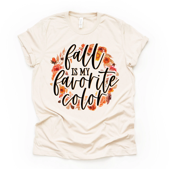 Fall Is My Favorite Color Shirt, Autumn Cute Floral Wreath Shirt