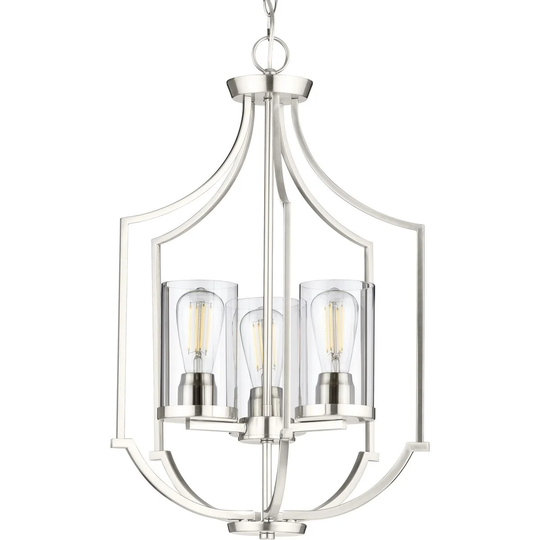 Lassiter Collection Three-Light Brushed Nickel Foyer - 23.200" x 17.000" x 9.000"