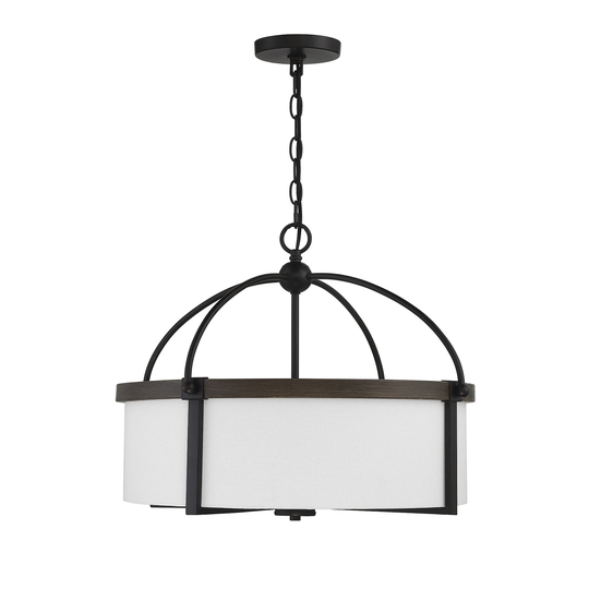 Trade Winds Jacob 4-Light Pendant in Oil Rubbed Bronze and Wood