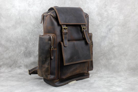 Personalized Leather Backpack, Rucksack, Top Full Grain Travel Knapsack, Schooloffice Bag, Laptop Backpack