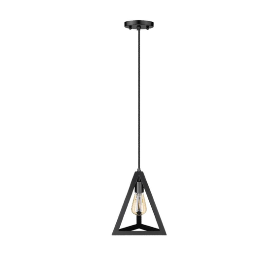 Vivio Lighting 1-Light Triangle Pendant Black Finish & Open Frame