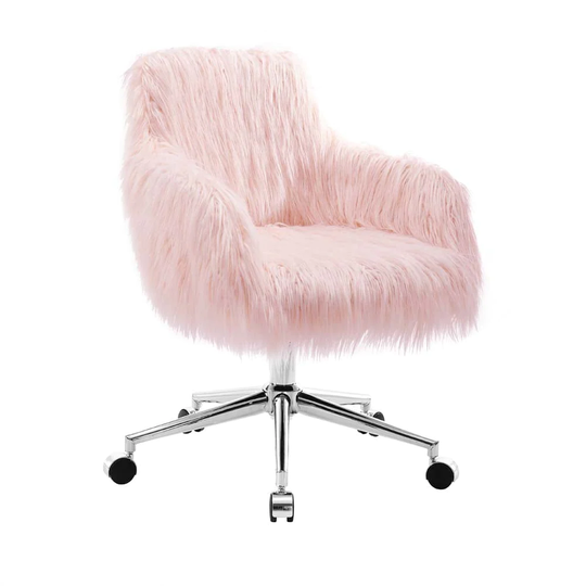 Fiona Faux Fur Adjustable Height Office Chair, Multiple Colors