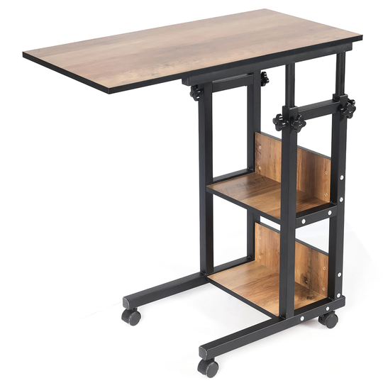 C Table Height Adjustable Mobile Couch Table Desk Sofa Side End Table