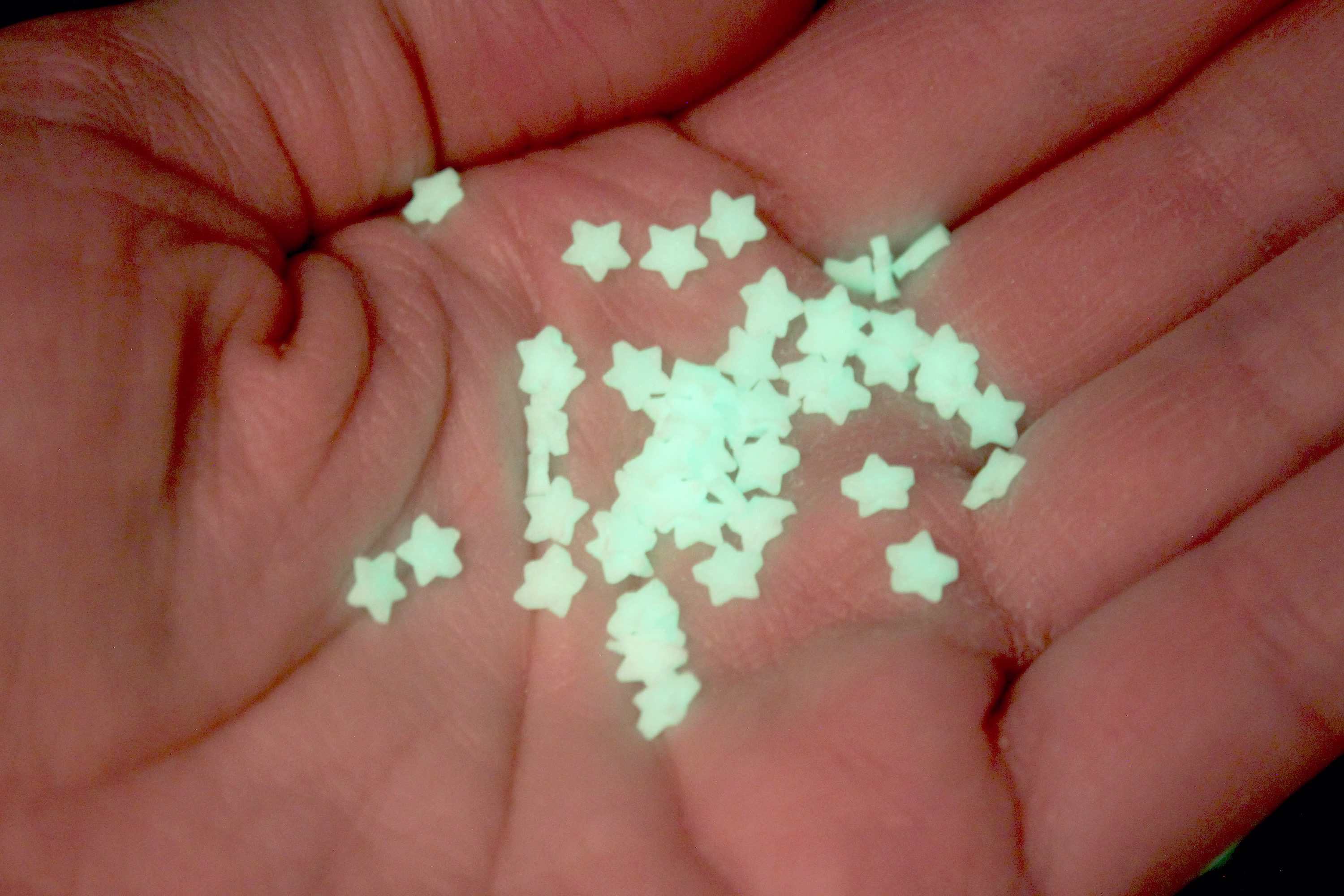 stars - Micro Glow in The Dark Polymer Clay 100 Or 300 Pack Of Mini Semi-Flexible For Miniature Craft, Memorial Day, July 4Th
