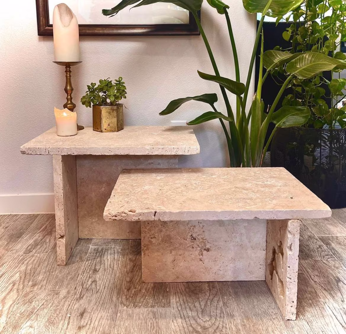 Travertine Nesting Coffee Table Set | Hazelwood Custom Made |