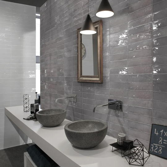 The Tile Life Chelsea 2" x 10" Ceramic Subway Tile Acero Gray