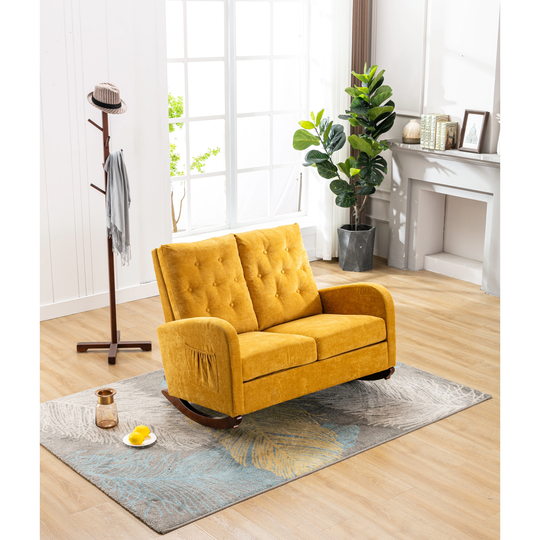 Elegant High Back Rocking Sofa Nursery Sofa Modern High Back Arm-Sofa, Accent Sofa, Loveseat Sofa