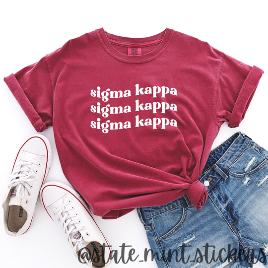 Sigma Kappa Shirt | Comfort Colors Short Sleeve Tee T-Shirt