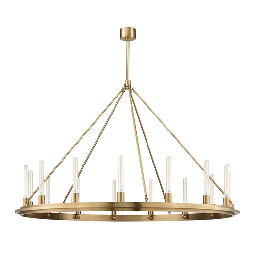 Hudson Valley Chambers 15-light Aged Brass Pendant