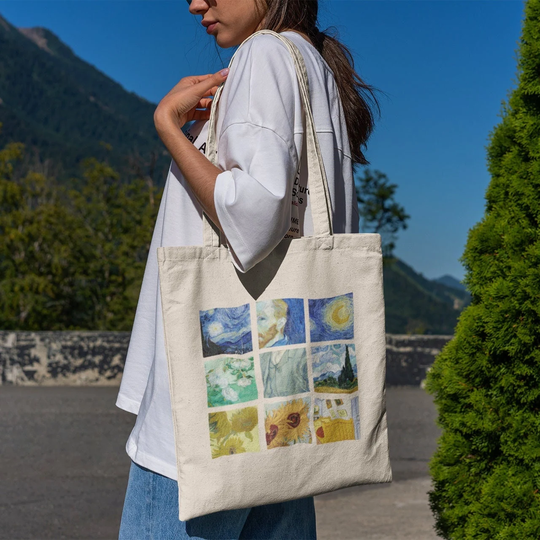 Van Gogh Collage Tote Bag -Aesthetic Tote Bag, Artsy Bag, Art Bag, Aesthetic Tote, Van Gogh Bag, Van Bag