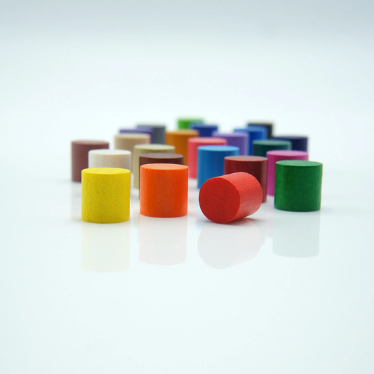 10x10mm Mini Cylinder Wooden [25 Colors Options] Replacement Token To Board Games/Pnp