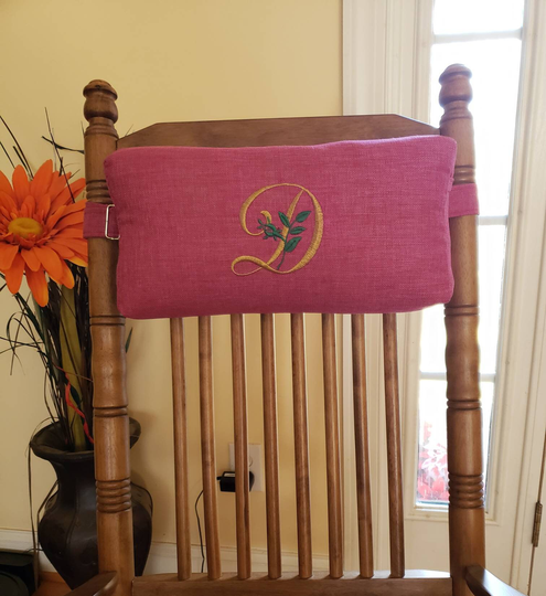 Monogrammed Adjustable Lounge Chair Headrest/Outdoor Pillow