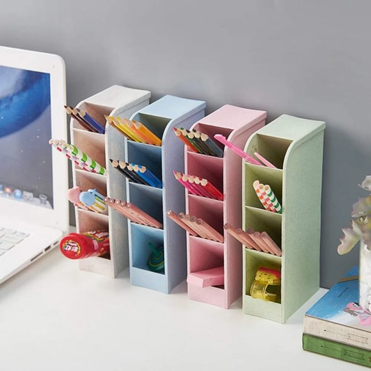 DCP Makeup Pencil Holders Desktop Supplies Organizer with Four Frame - 7.87*3.54*2