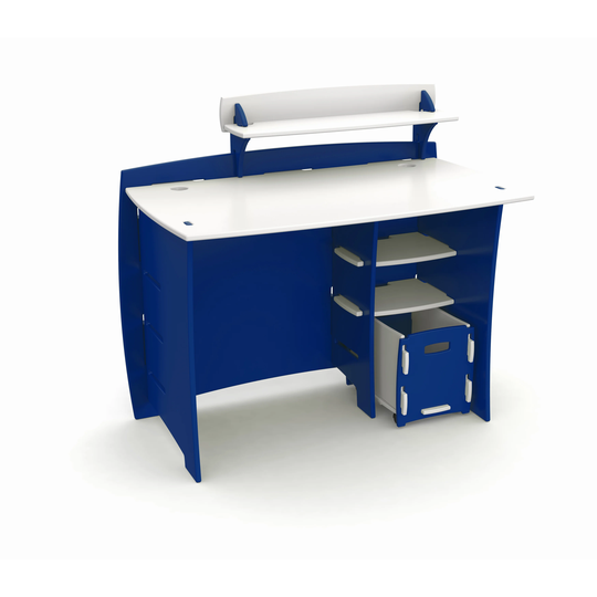 Legare Kids Furniture 43-inch Complete Blue and White Desk System with File Cart