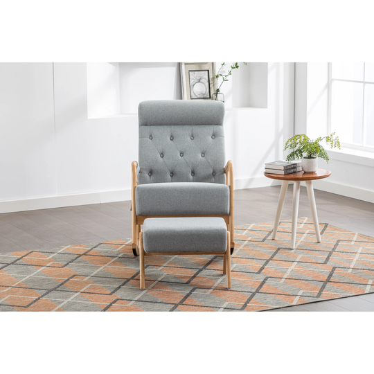 Mid-Century Modern Rocking Chair With Ottoman