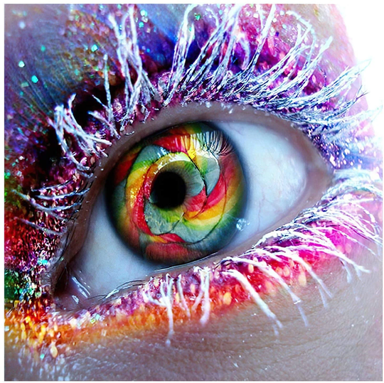 Frozen Rainbow Eye 11.8 X 7.87" | Exquisite Pattern 5D Diamond Painting Number Kit Diy Full Round Drill Wall Art Decor Teenager Gift