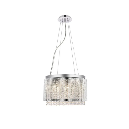 Influx 10-Light 16 in. Chrome Pendant with Royal Cut Crystals