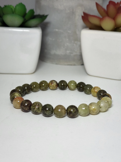 Green Garnet Beaded Bracelet