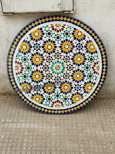 Mosaic Table, Round Mosaictable Top With Iron Legs, Custom Your Outdoor Dining Table Or Indoor Table, Handmade Table