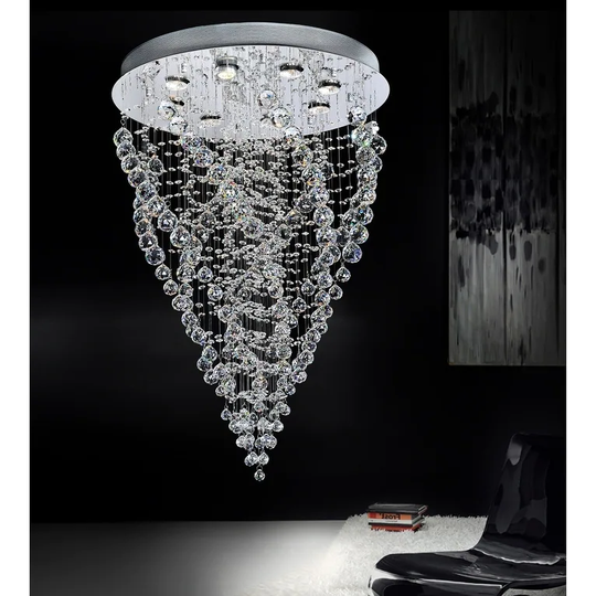 8 Light Flush Mount with Chrome Finish
