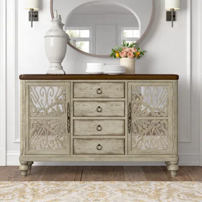 Yakima 60" Wide 4 Drawer Rubberwood Sideboard