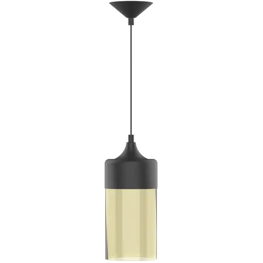 Chagall Pendant 1-Light Pendant Ceiling Light Black finish with Tinted Cylinder Glass Shade