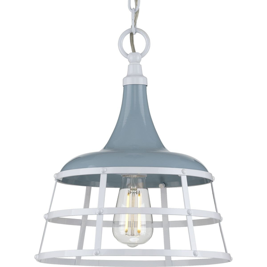 Bastille Collection Coastal Blue One-Light Pendant - 15.750" x 14.760" x 14.760"