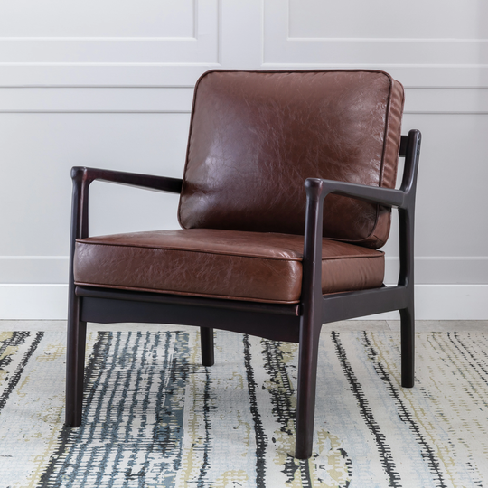 Wood Frame Linen Armchair Accent Chair Lounge Chair