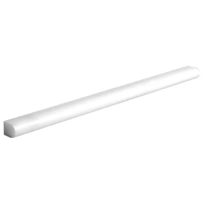 12" x 0.75" Honed Marble Pencil Liner Tile Trim in White