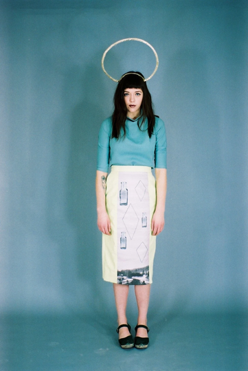 Embroidered Panel Pencil Skirt