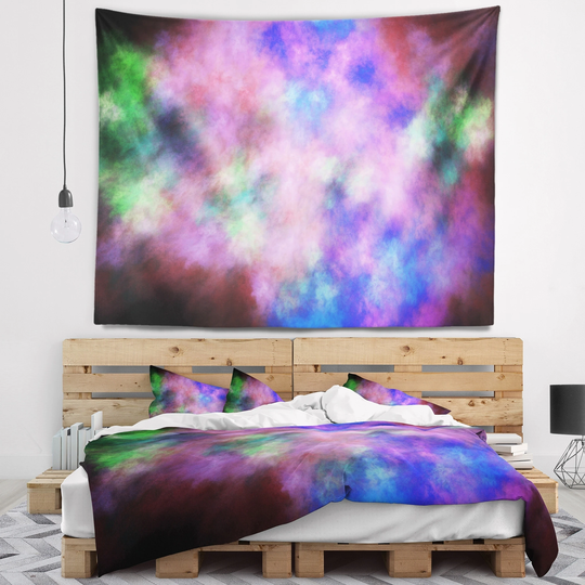 Designart 'Multi Color Bright Sky with Stars' Abstract Wall Tapestry