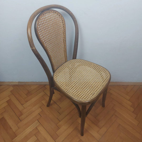 1 Of 2 Vintage Chairs in Thonet Style/Coffee House Chair Retro Chairs Mid-Century Rattan Seat Iconic Design Stol Kamnik