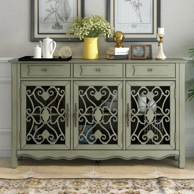59.8'' Modern Sideboard With 3 Drawers And Adjustable Shelves