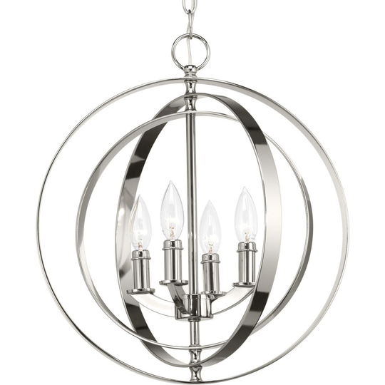 Progress Lighting 'Equinox' Polished Nickel Finish Steel Four-light Sphere Pendant