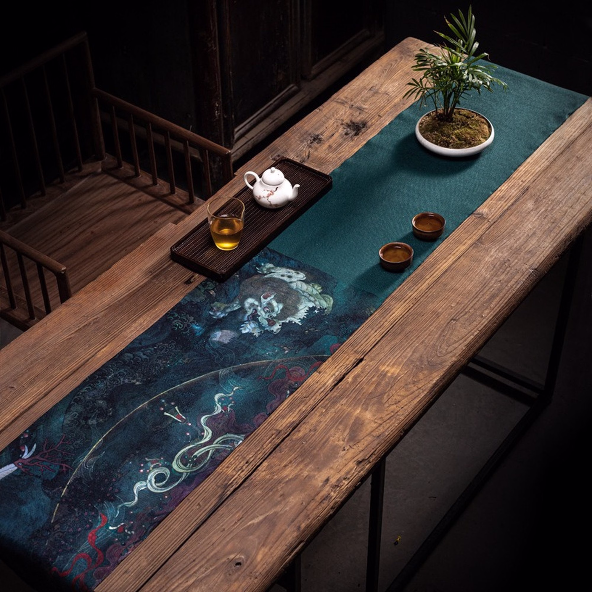 Cotton Linen Tea Mats, Table Runners, Chinese Classical Painting, Tea Set Accessories, Fall Mats