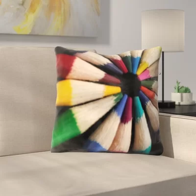 Wigginton Art and Craft Colored Pencils Throw Pillow