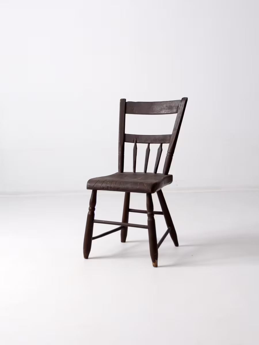 Antique Plank Seat Chair, Primitive Furniture