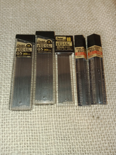 1970S Pentel Hi Polymer Hb Super 0.5mm Pencil Lead Japan- Vintage Office Supplies - Mechanical Pencils