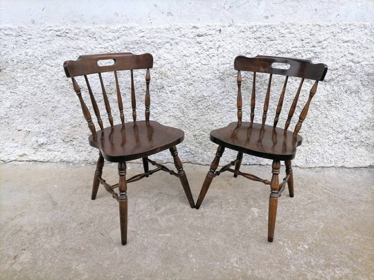 Vintage Wooden Dark Brown Chairs/ 1 Of 2 Chairs/Dining Furniture/ Yugoslavia 70S