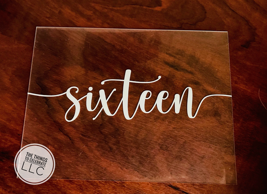 Clear Acrylic Table Numbers For Wedding | Number Signs