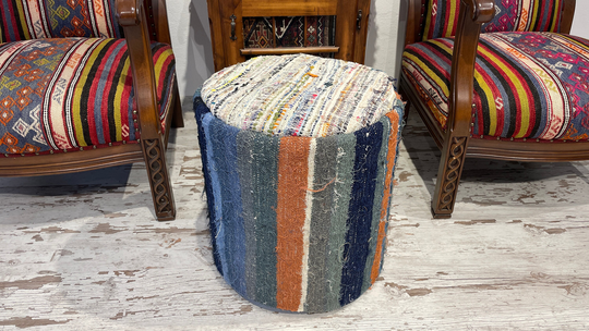 Pouf Cotton Leather Handmade Rug Footstool Pouffe Bean Bag Ottoman Chair Decorative Modern Minimalist Contemporary