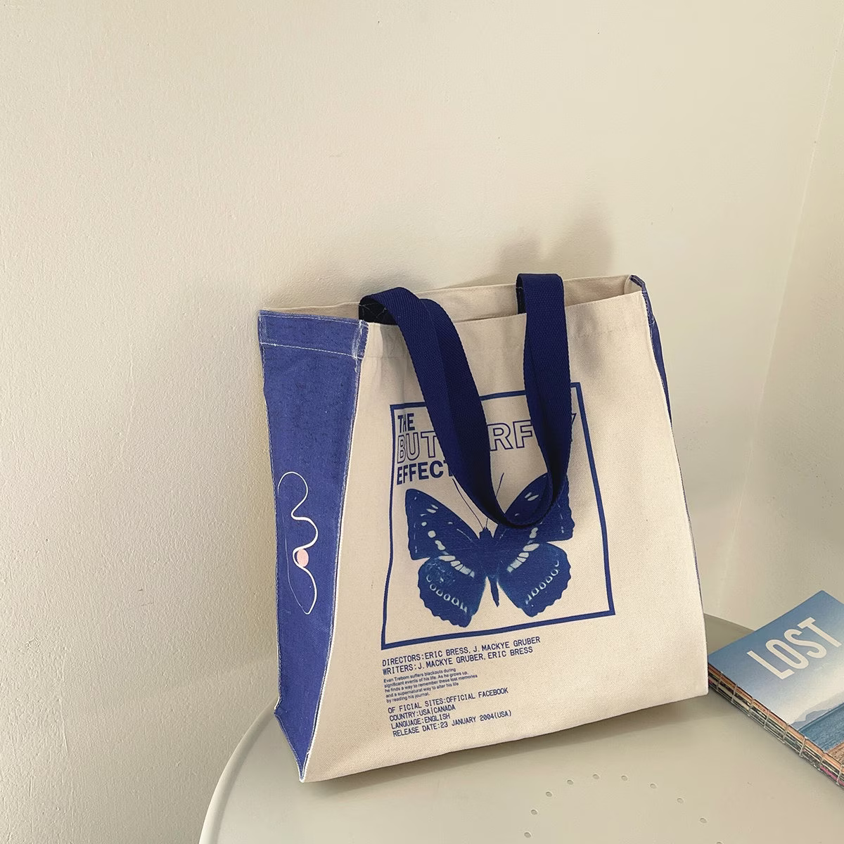 Butterfly Tote Bag|Klein Blue Bag|Butterfly Aesthetic Bag|Canvas Bag|Art Bag|Bridesmaid Bags|School Bag|Shopping Bag