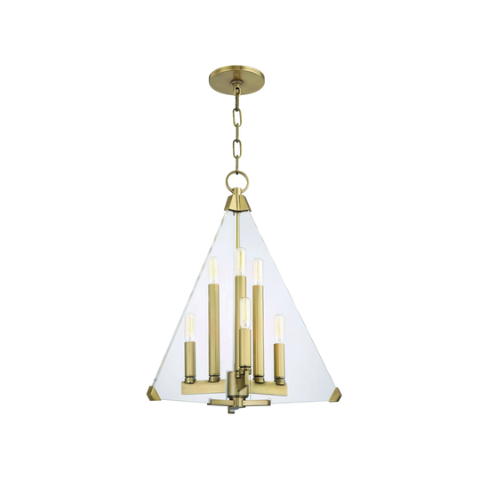 Hudson Valley Triad 6-light Aged Brass Pendant