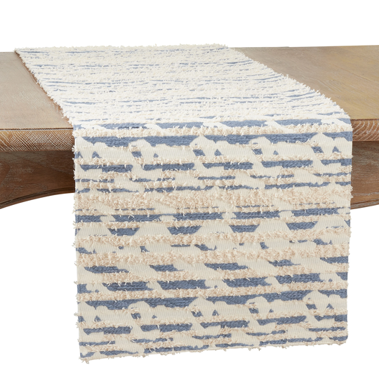 Table Runner With Textured and Printed Design - 16"x72"